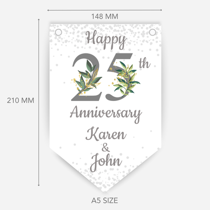 Silver Wedding Anniversary Bunting - B103
