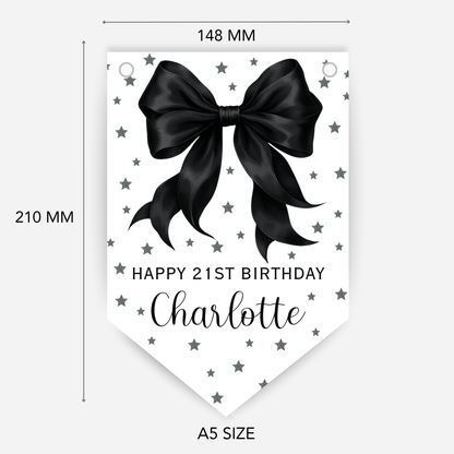 Elegant Black Bow Bunting - B223