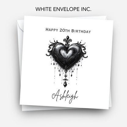 Gothic Style Black Heart - C651