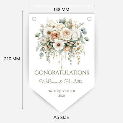 Engagement or Wedding Floral Bunting - B236