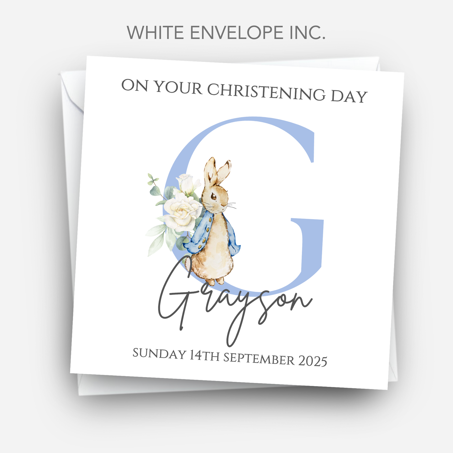 Initial Christening or Baptism Card - C136