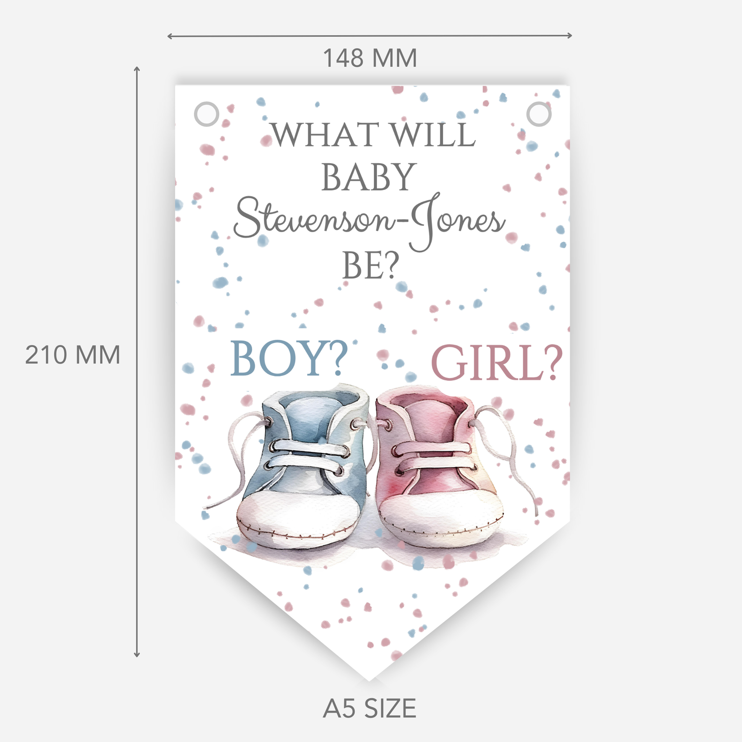 Modern Gender Reveal Bunting - B145