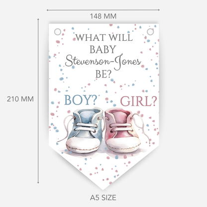 Modern Gender Reveal Bunting - B145