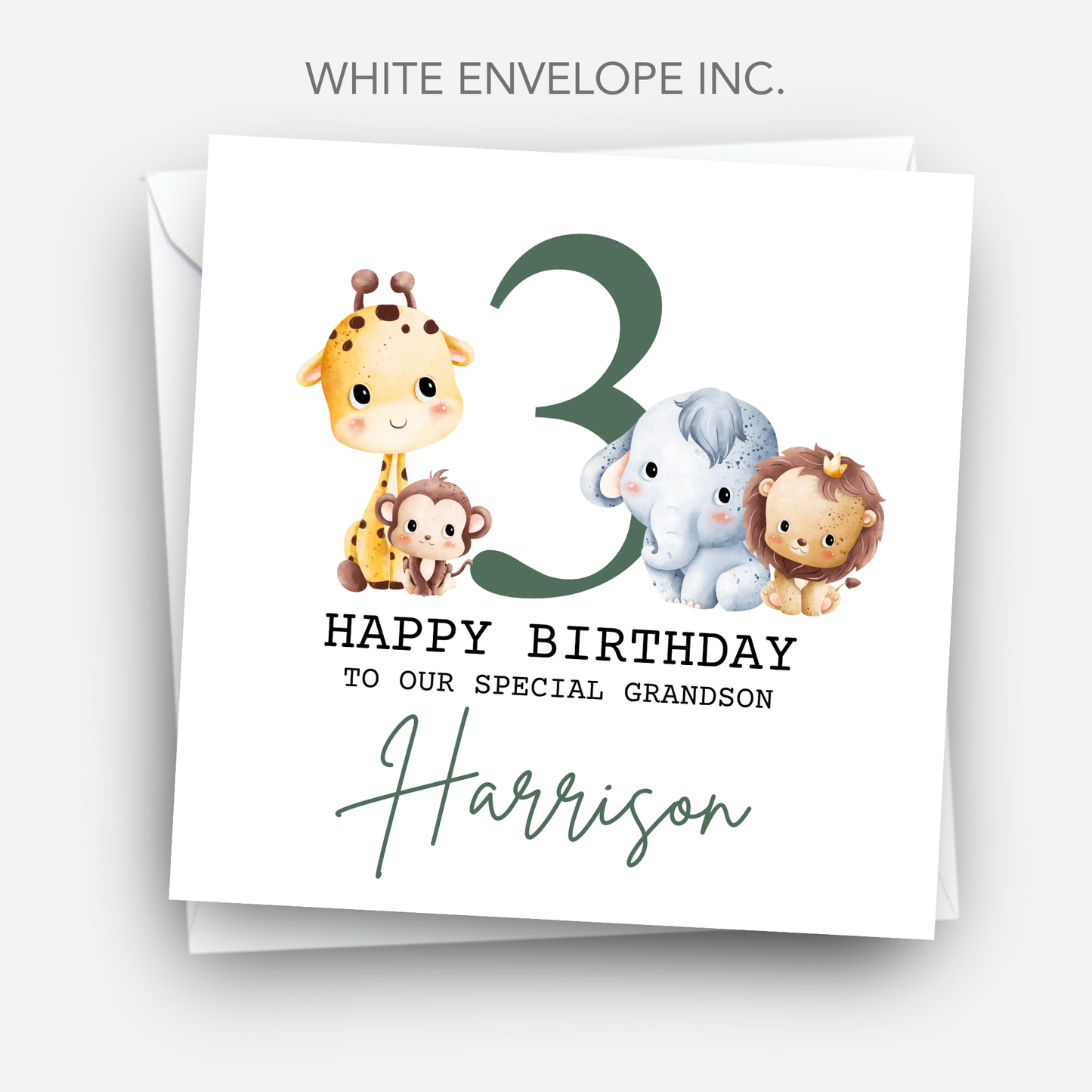 Cute Safari Animal Birthday Card - C506