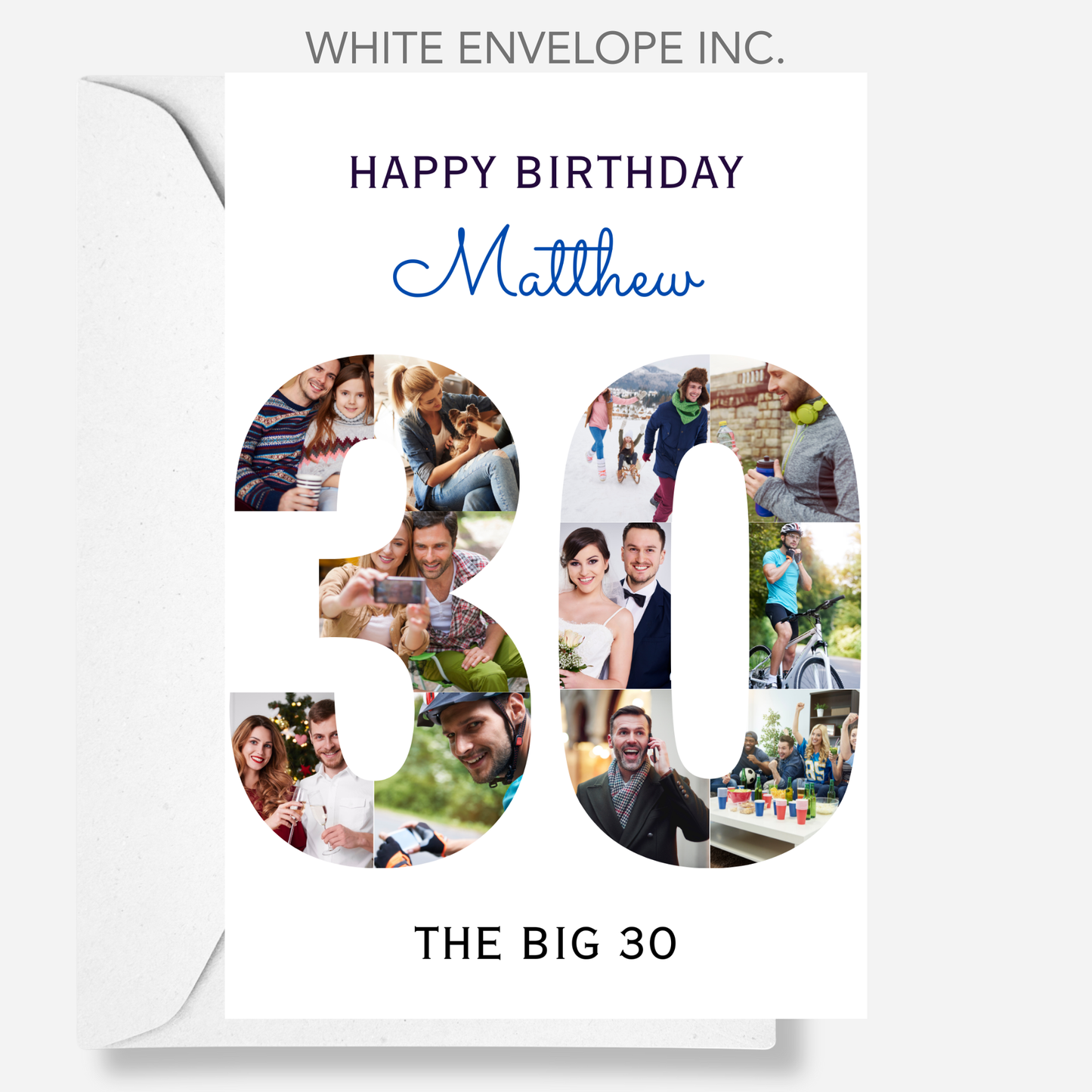 The Big 30 Photo Collage Birthday Card - PC03