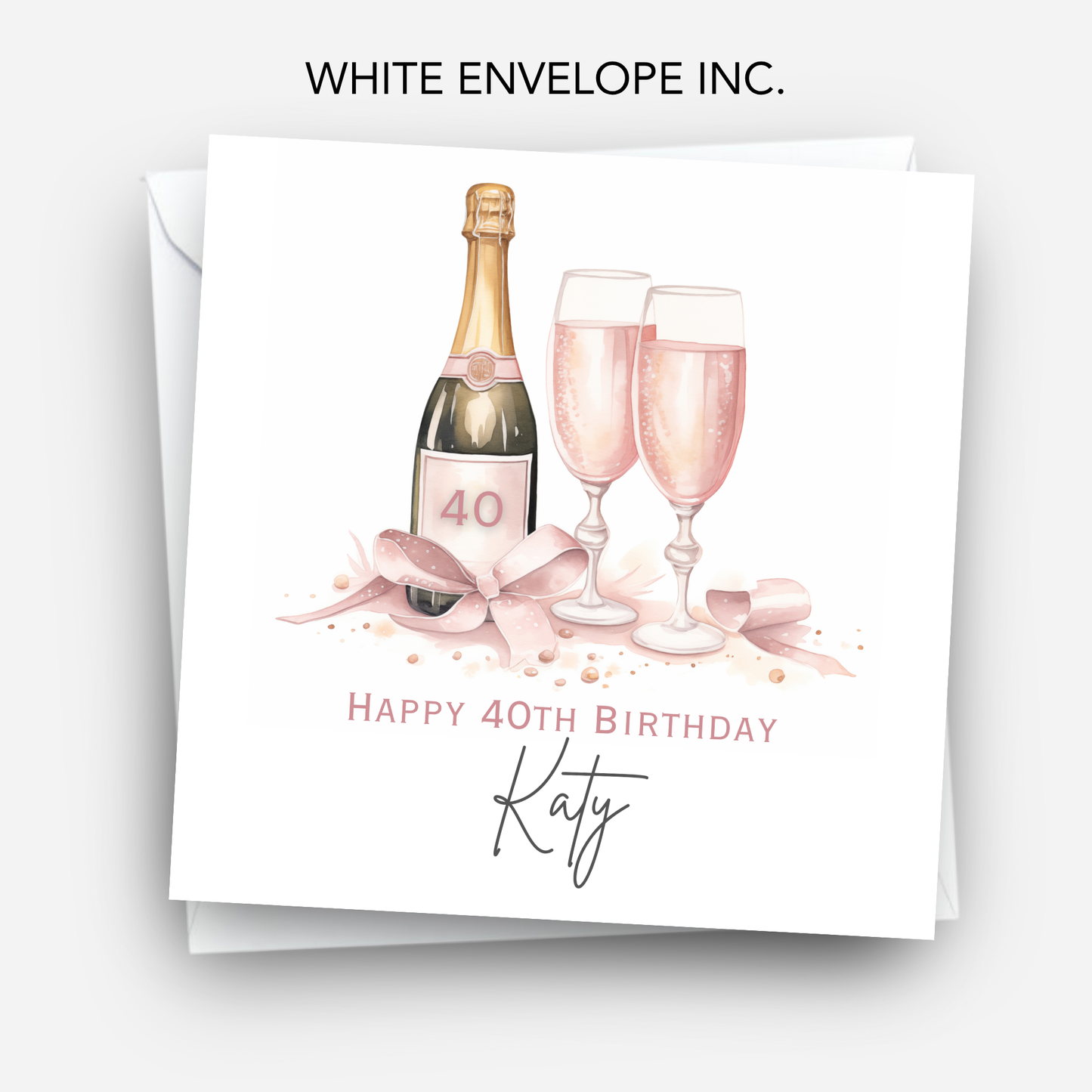Pink Bottle of Fizz Birthday Card - C630