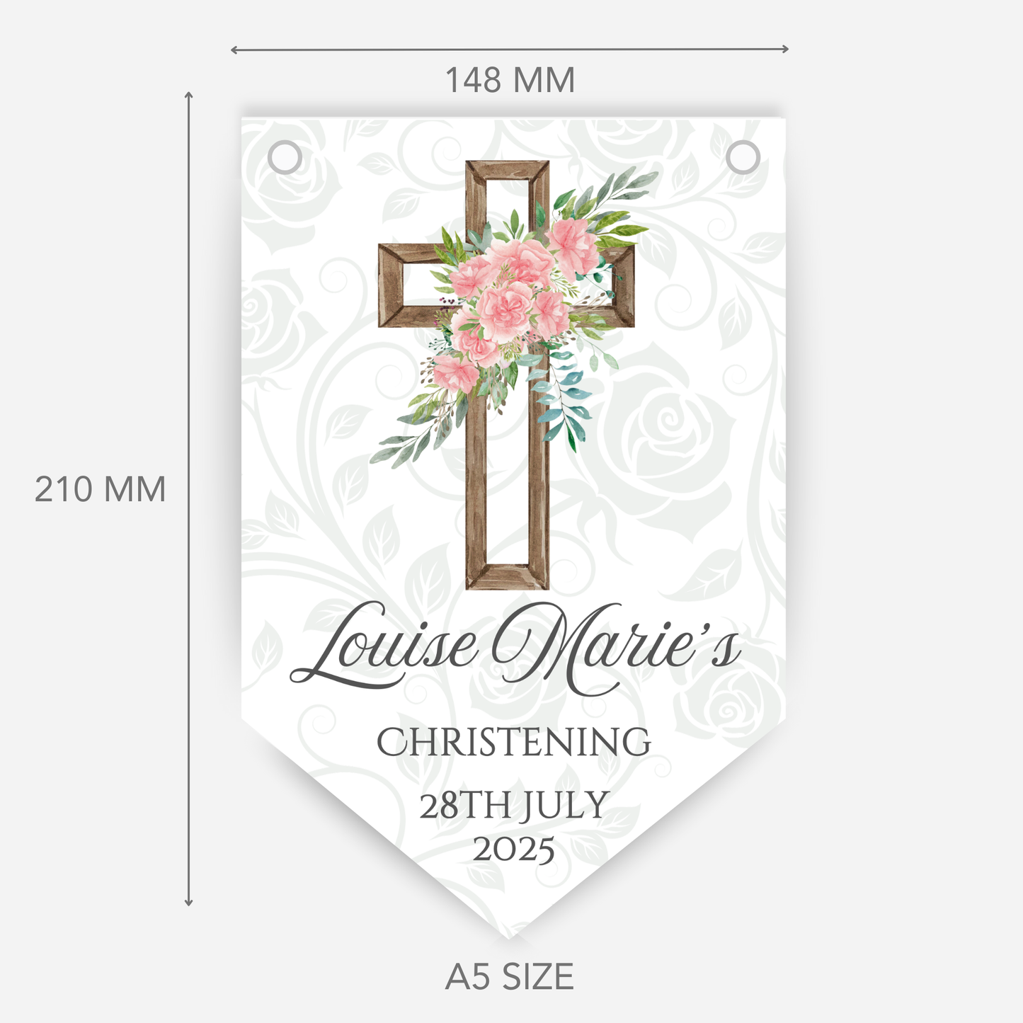Christening or Baptism Cross Bunting - B108