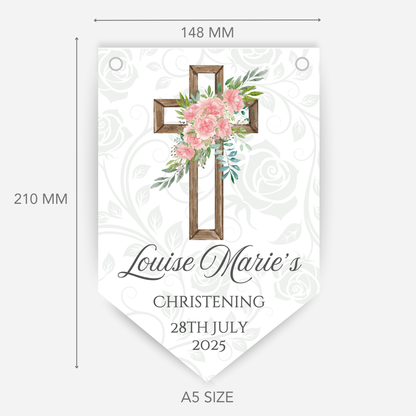 Christening or Baptism Cross Bunting - B108