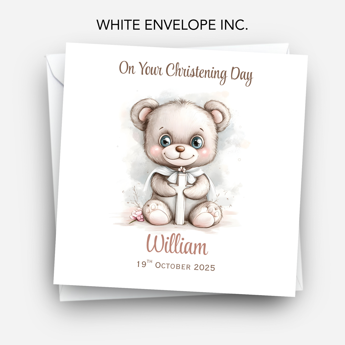 Christening or Baptism Teddy Card - C544