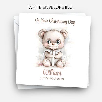 Christening or Baptism Teddy Card - C544