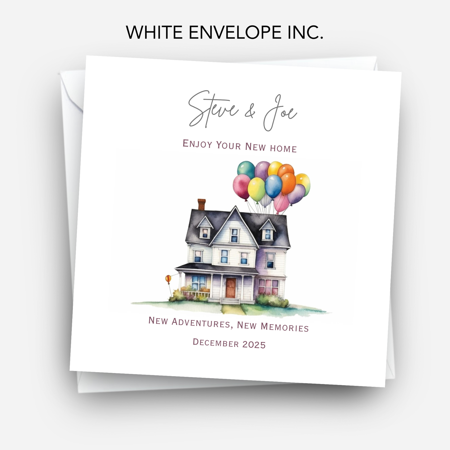 New Home Card "House & balloon" Design - C529