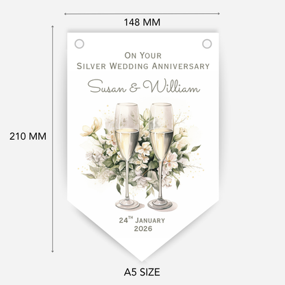 Silver Wedding Anniversary Bunting - B231