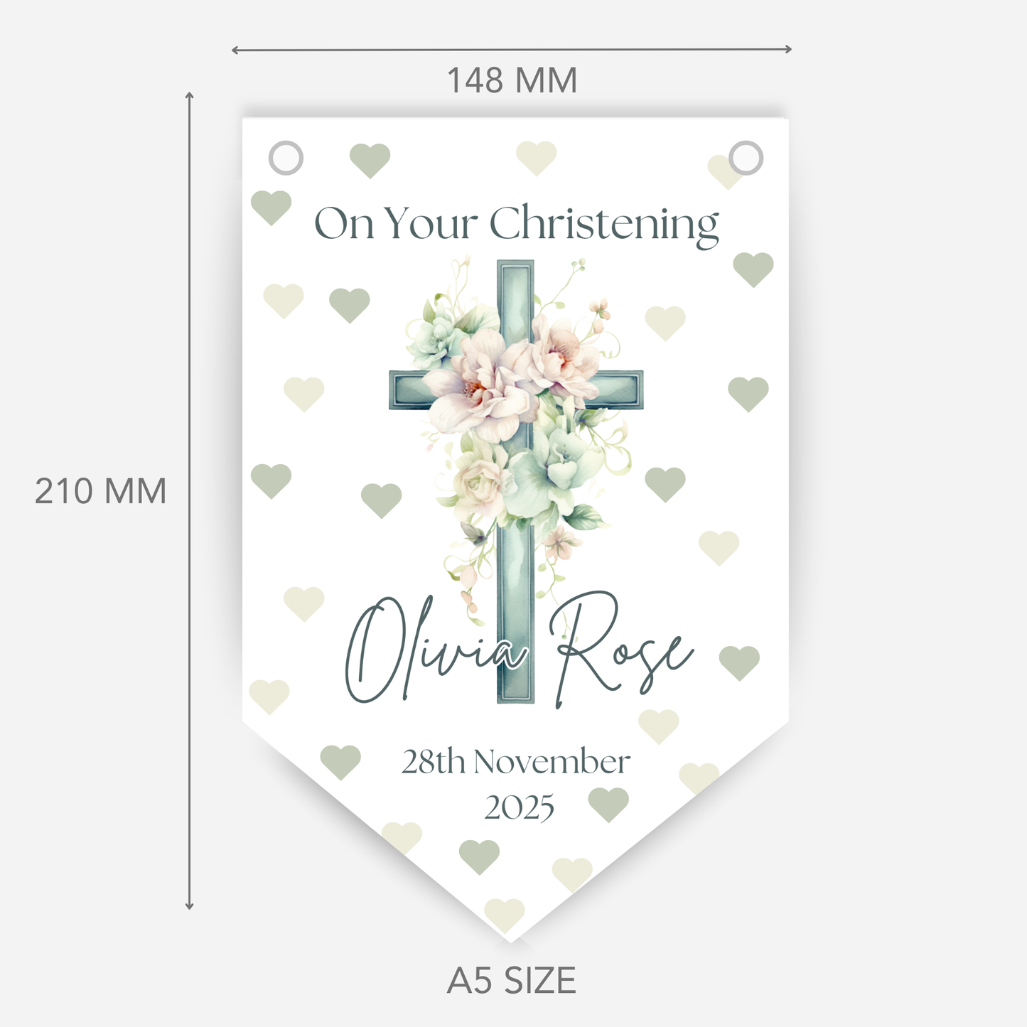 Christening or Baptism Cross Bunting - B160