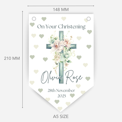 Christening or Baptism Cross Bunting - B160