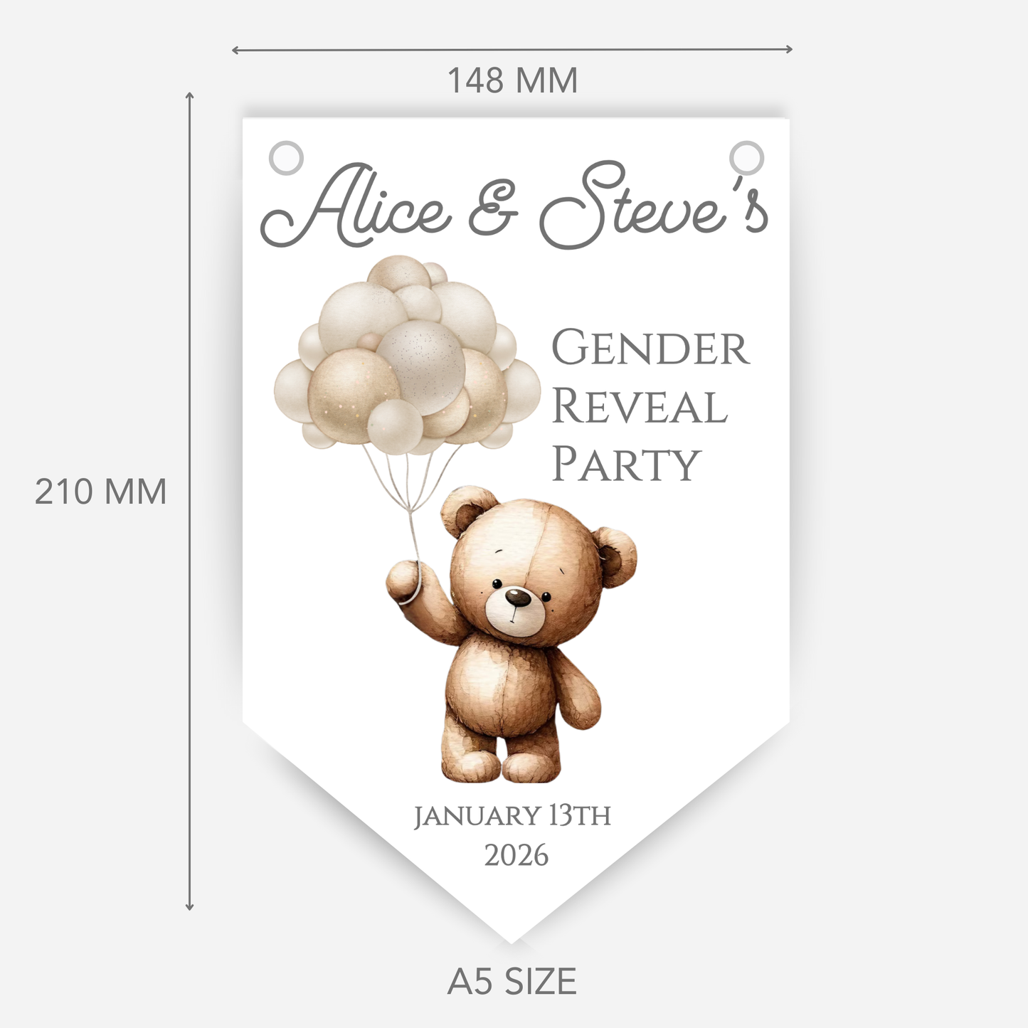 Cute Teddy Bear Gender Reveal Bunting - B148