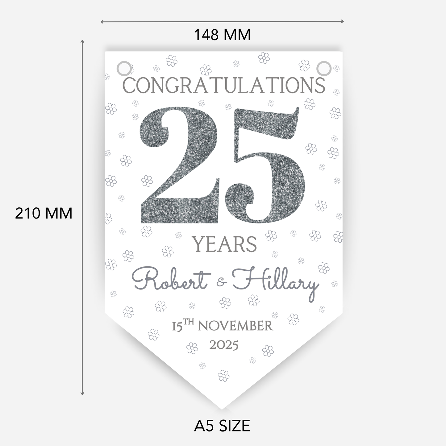 Silver Wedding Anniversary Bunting - B241