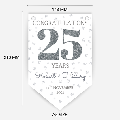 Silver Wedding Anniversary Bunting - B241