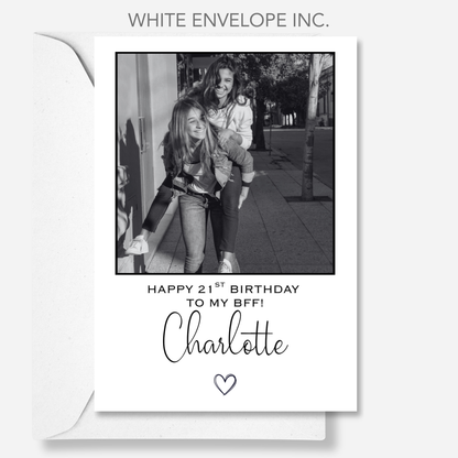 Black and White Photo Birthday Card - PC12