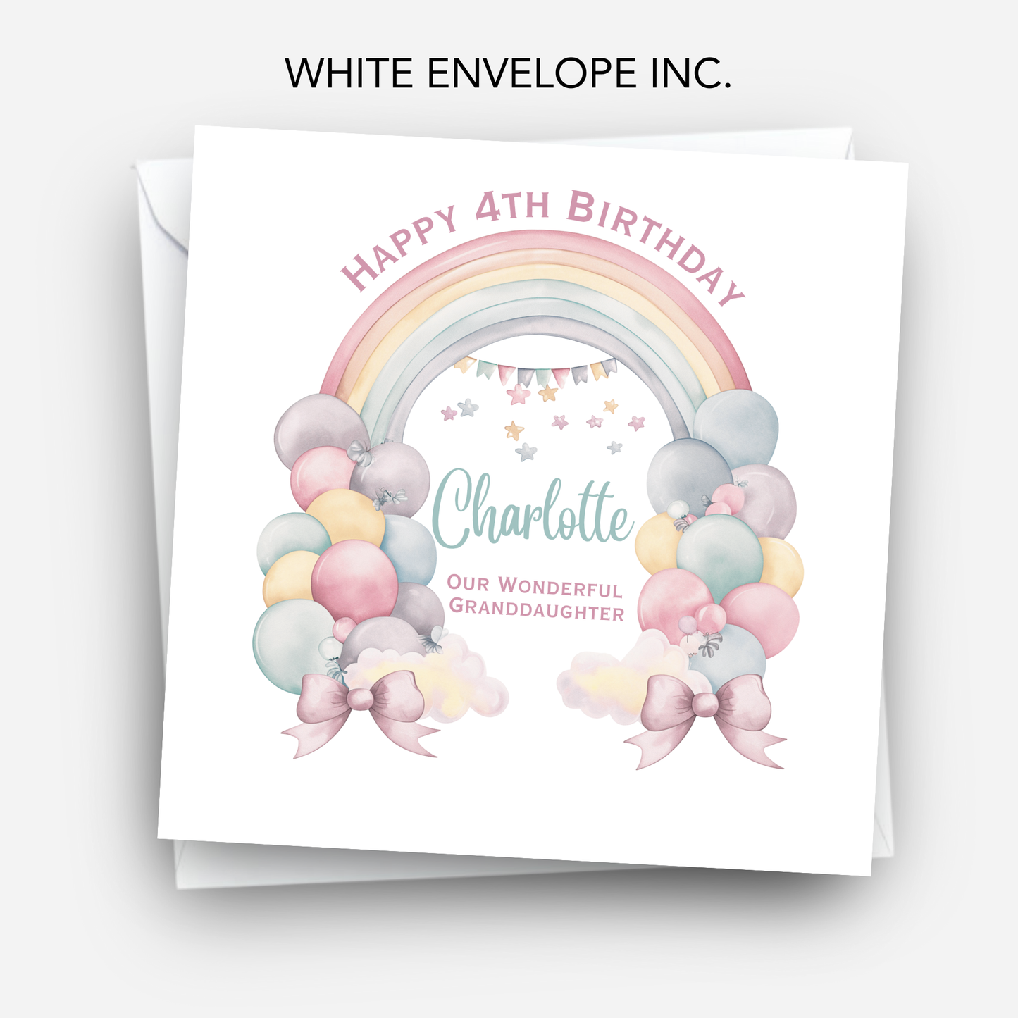 Rainbow and Balloons Birthday Card - C606