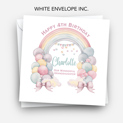 Rainbow and Balloons Birthday Card - C606