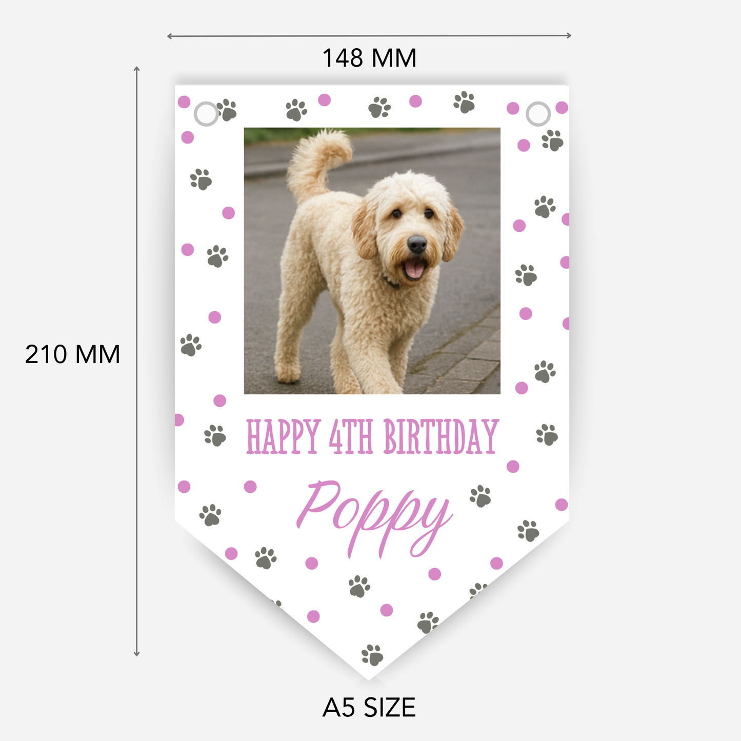 Dog Birthday Photo Bunting In Pink - B213