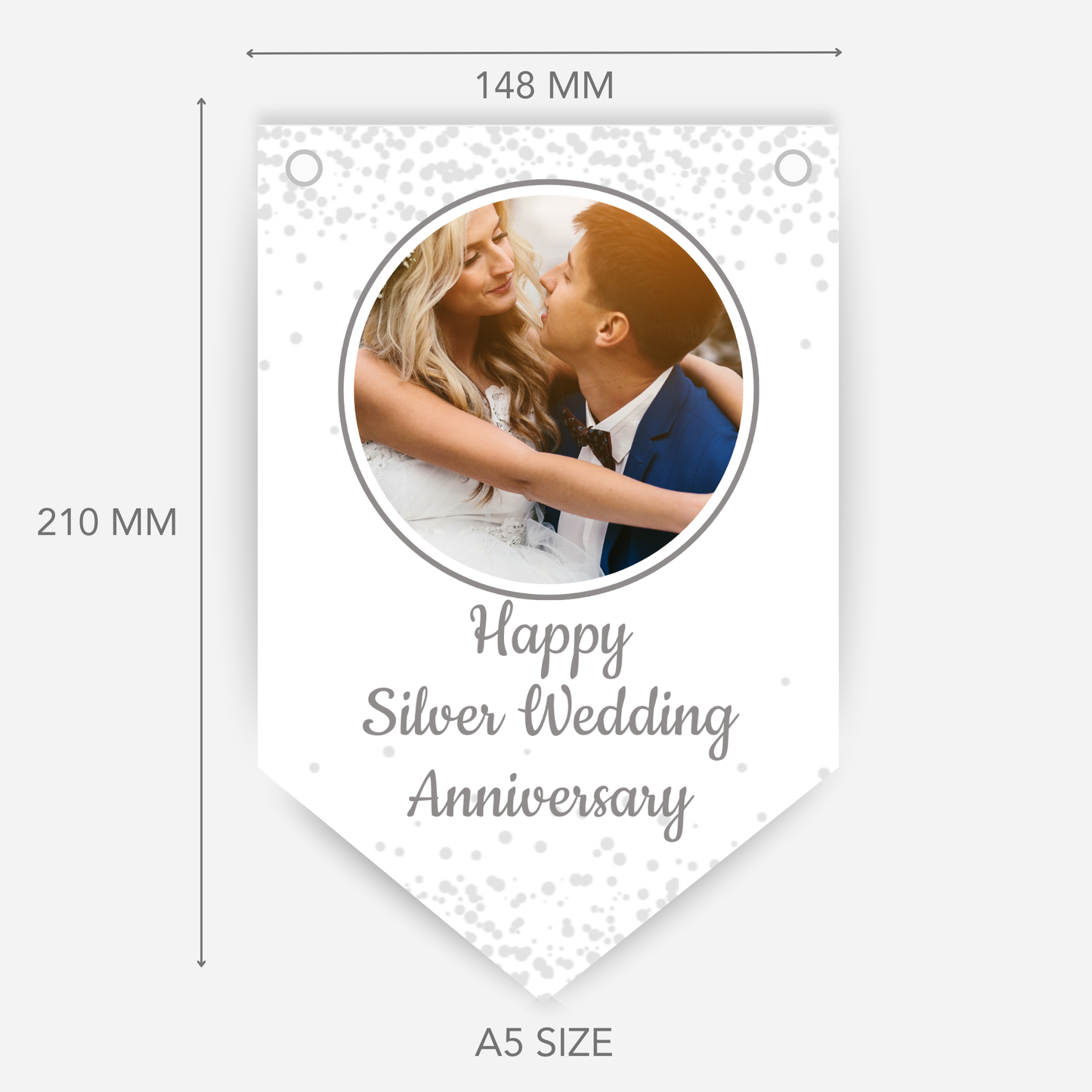 Silver 25th Wedding Anniversary Photo Bunting - B157