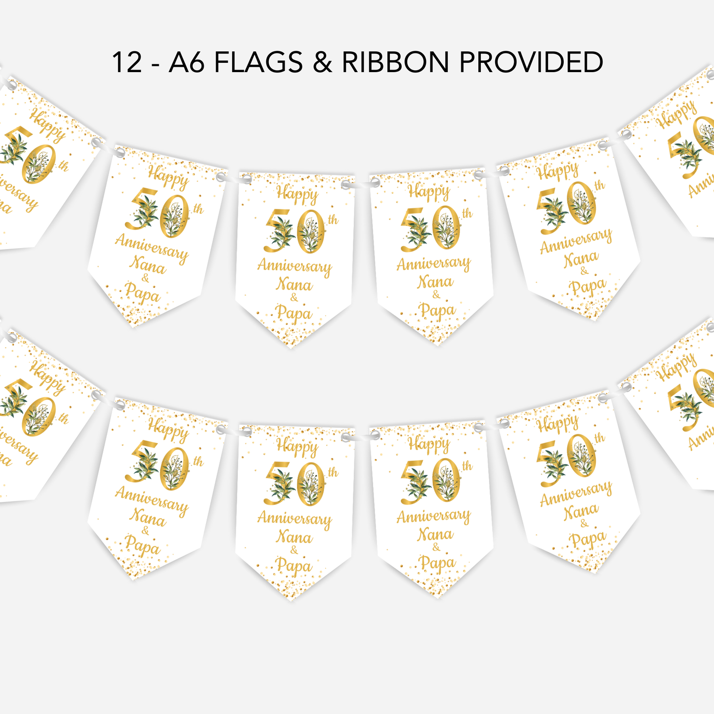 Golden Wedding Anniversary Smaller Bunting - S102