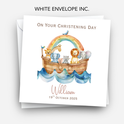 Christening & Baptism Noah Ark Card - C561