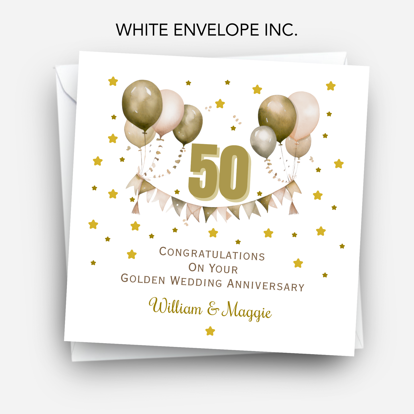 Golden- 50th Wedding Anniversary Card - C680