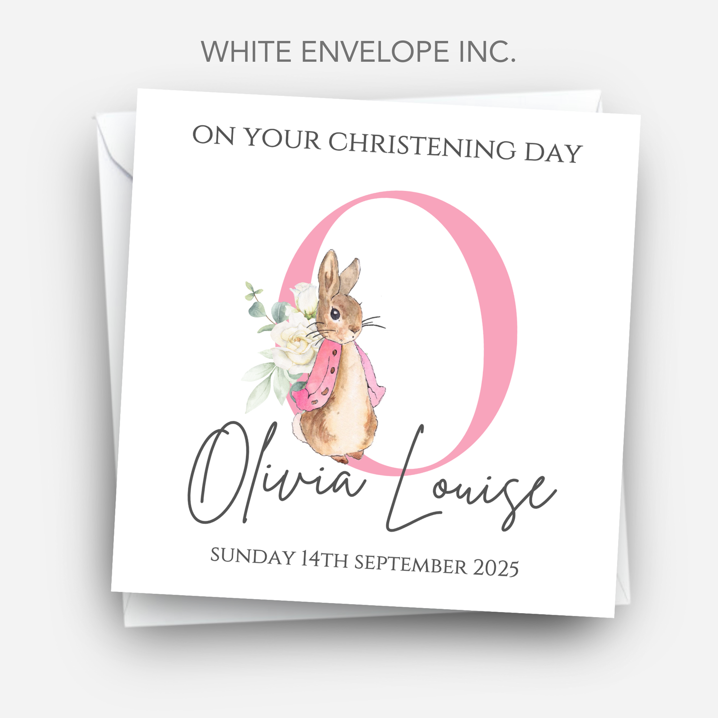 Initial Christening or Baptism Card -C110