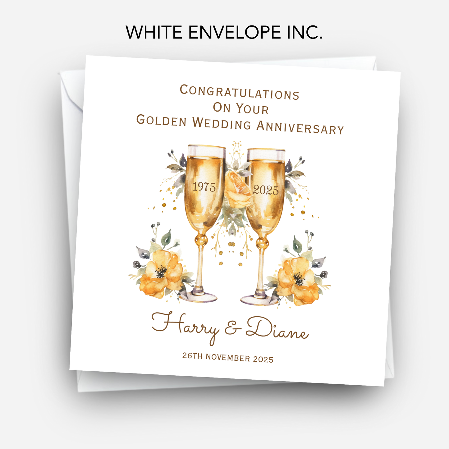 Golden- 50th Wedding Anniversary Card - C683
