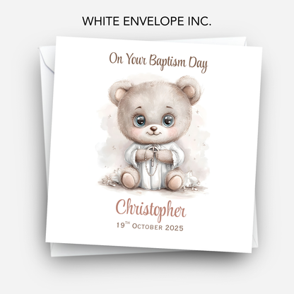 Christening or Baptism Teddy Card - C545