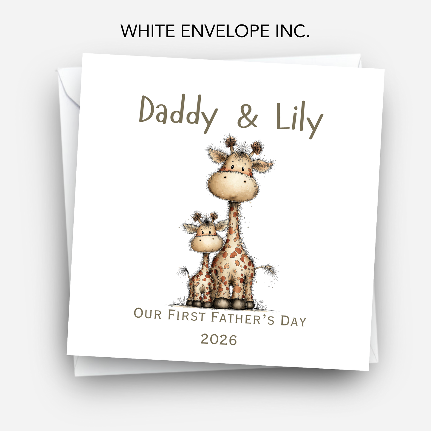 First Fathers Day Card - Cute Giraffe Design - C794