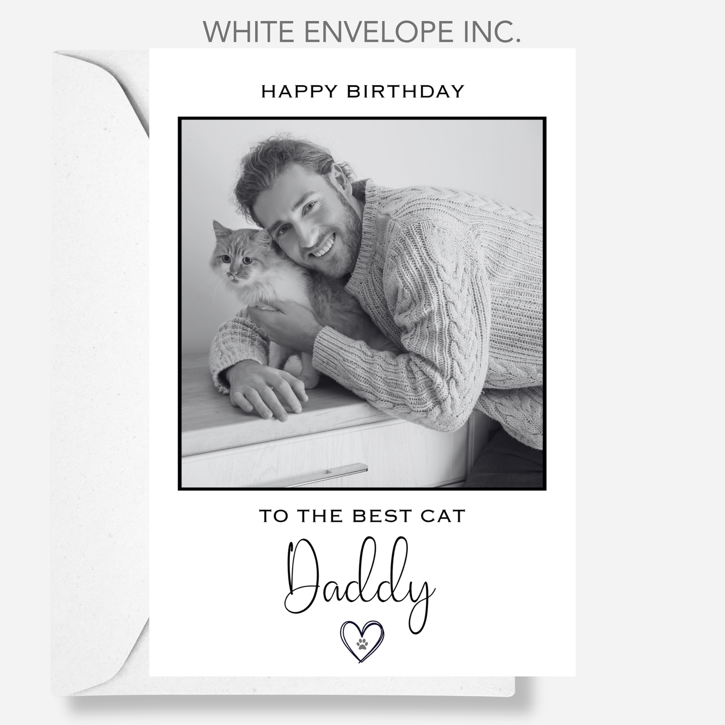 Happy Birthday to the Best Cat Daddy Photo Card - PC24