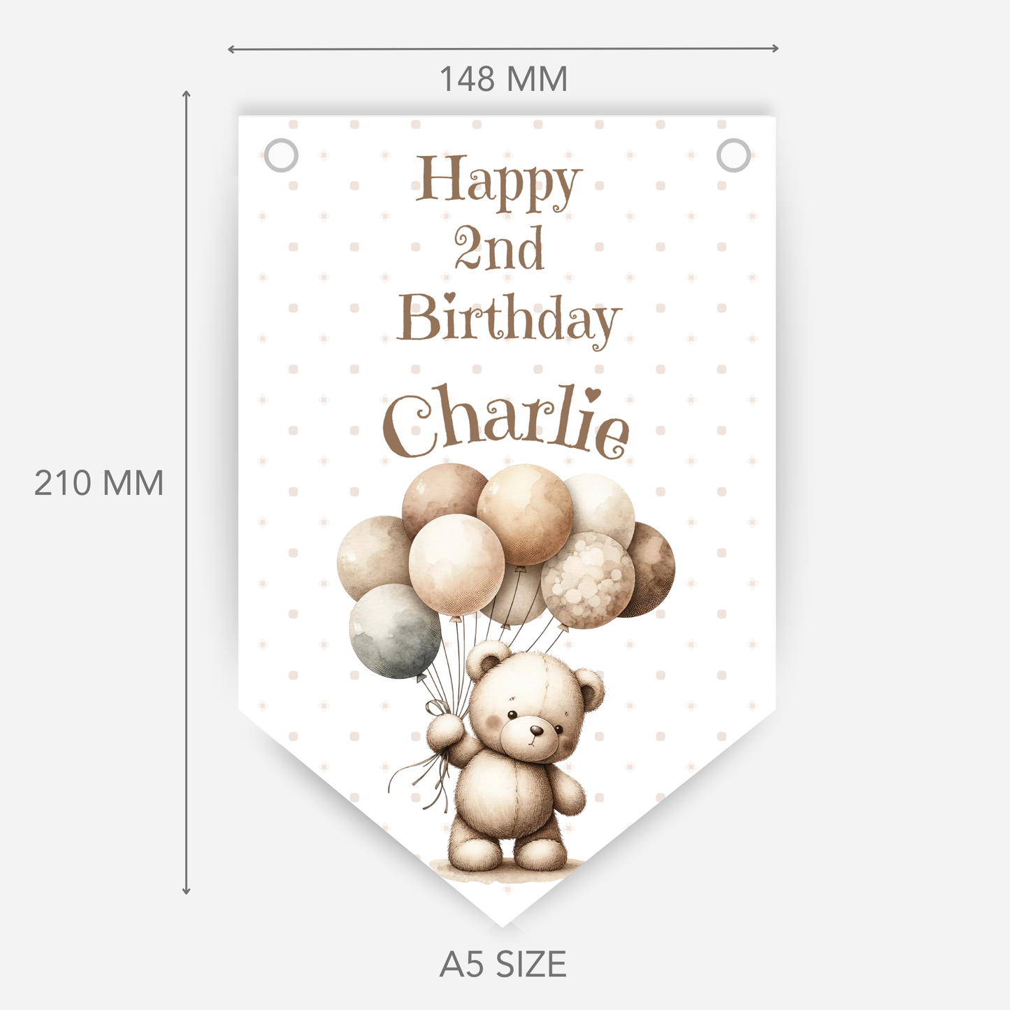 Cute Teddy & Balloons Birthday Bunting - B120