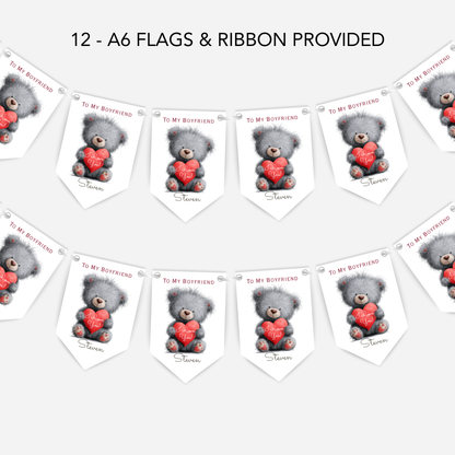 Valentine's Day Cute Teddy Bunting - S193V