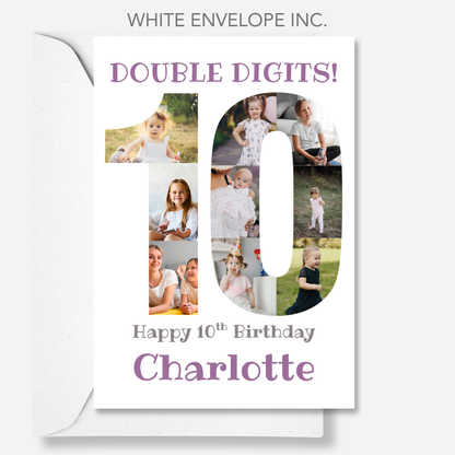 Double Digits! 10th  Birthday Photo Card - PC21