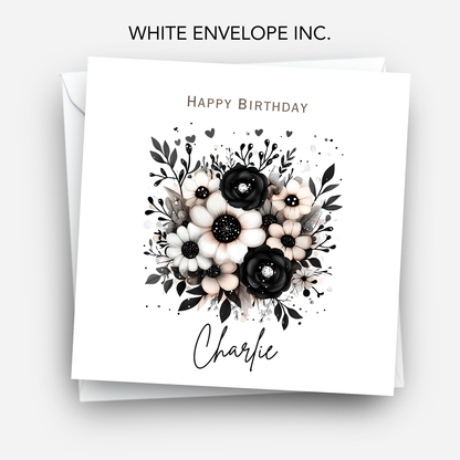 Alternative Dark Flowers Birthday Card - C834