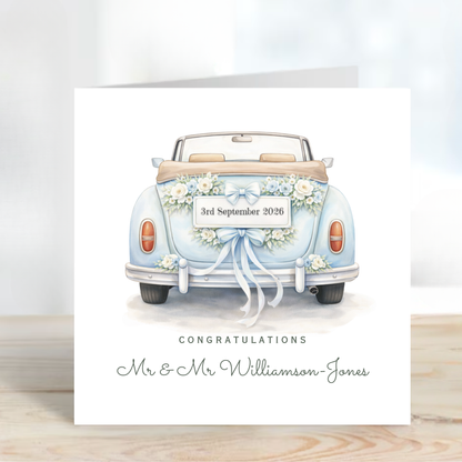 Wedding Car and Flowers  Wedding Card - C870