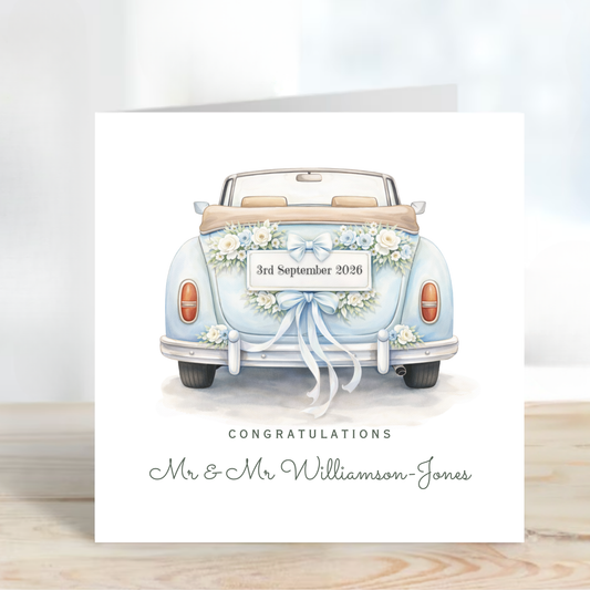 Wedding Car and Flowers  Wedding Card - C870
