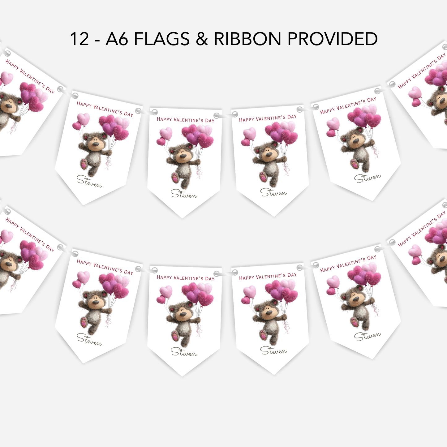 Valentine's Day Cute Teddy Bunting - S194V