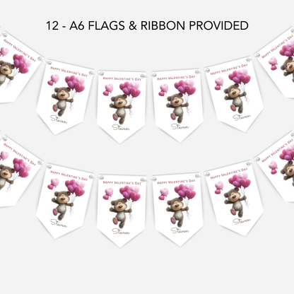 Valentine's Day Cute Teddy Bunting - S194V