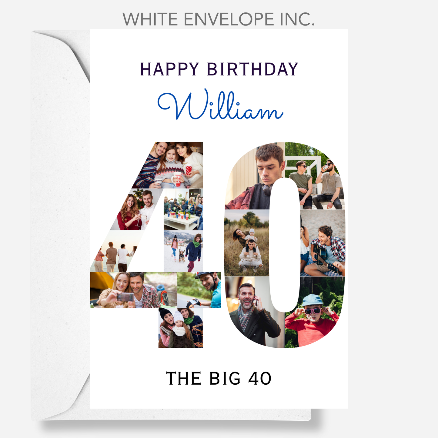The Big 40 Photo Collage Birthday Card - PC50