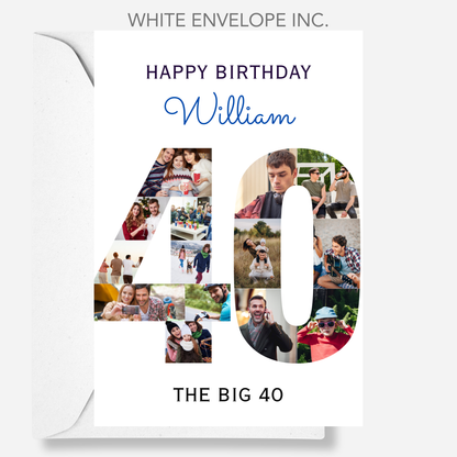 The Big 40 Photo Collage Birthday Card - PC50