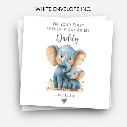 First Fathers Day Card - Cute Elephant Design - C787