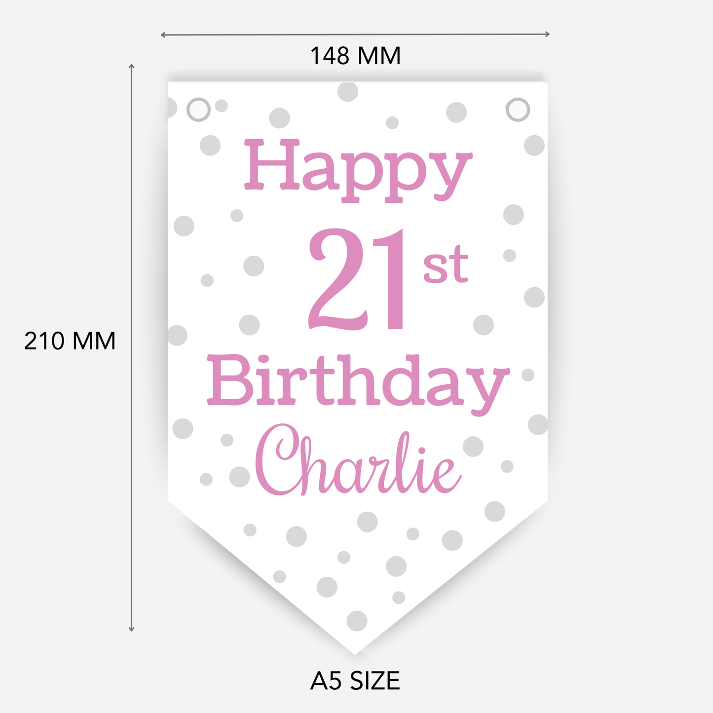 Pink Polka Dot Birthday Bunting - B126