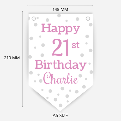Pink Polka Dot Birthday Bunting - B126