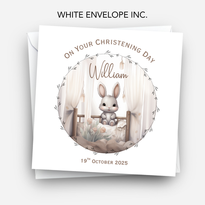 Christening & Baptism Cute Rabbit Card - C664