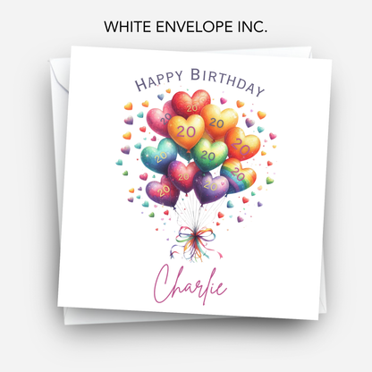 Rainbow Birthday Balloons Card - C679