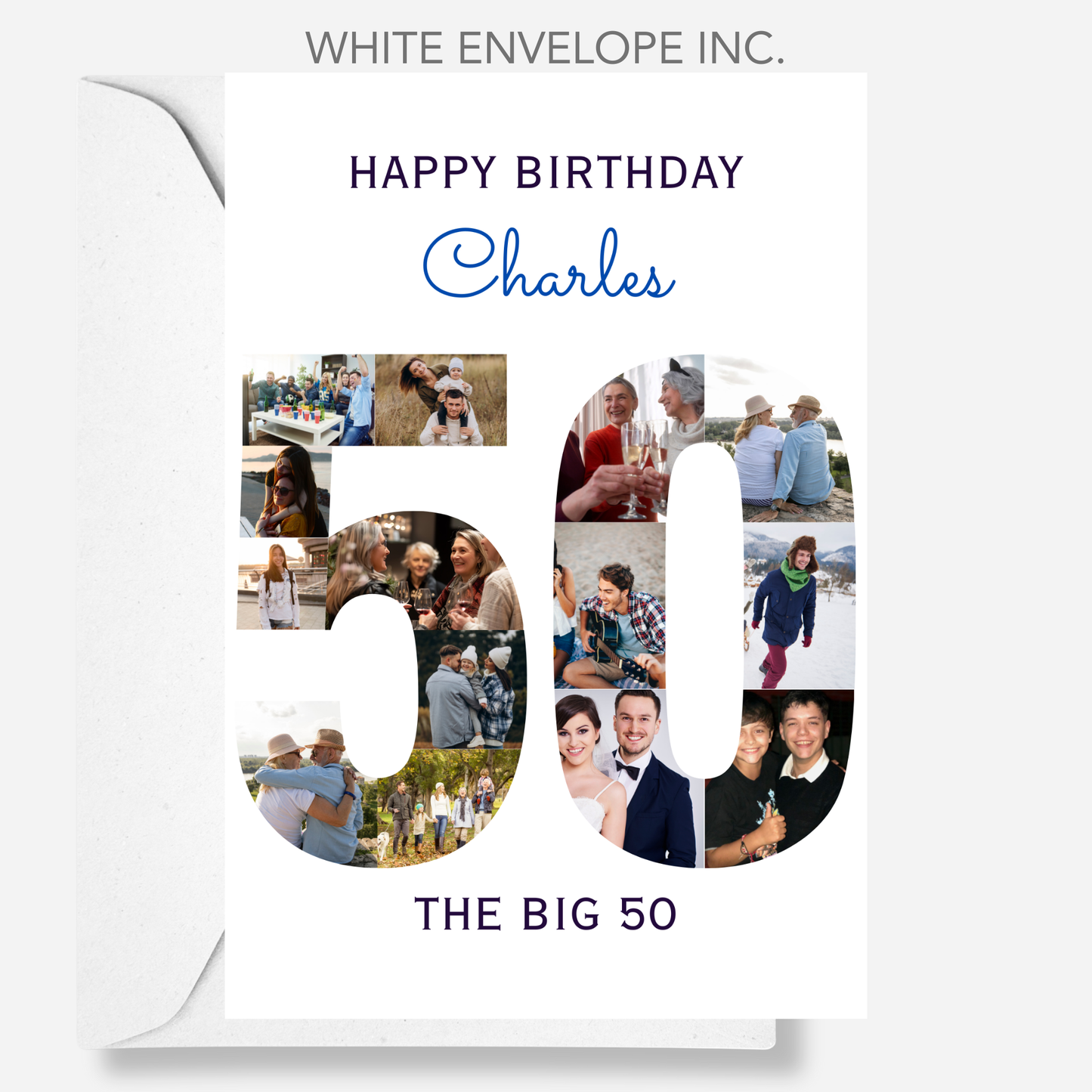 The Big 50 Photo Collage Birthday Card - PC52